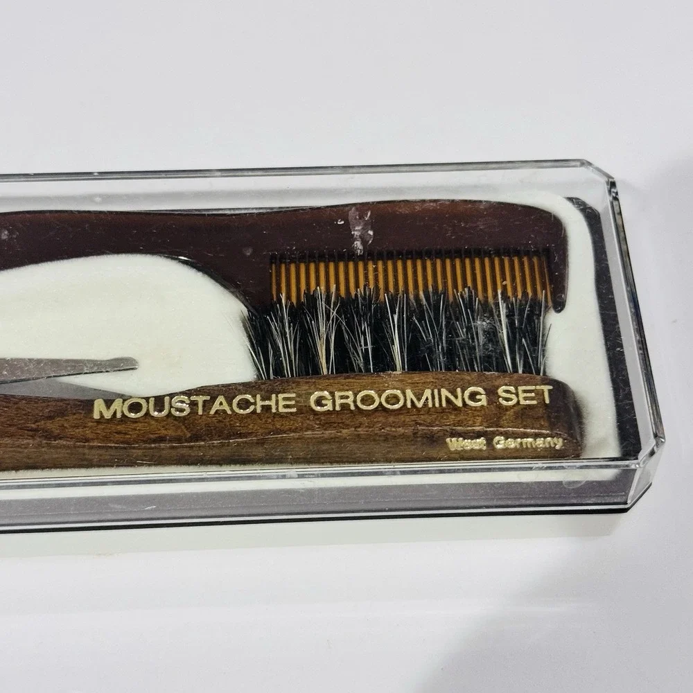 Vintage‎ Niegeloh West Germany Mustache Grooming Set In Original Box - Read